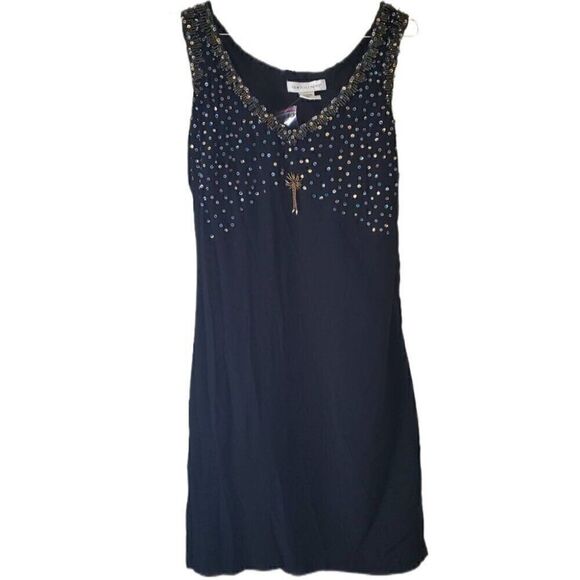 Newport News Sequins Embellished Black Sleeveless Dress - Picture 1 of 4